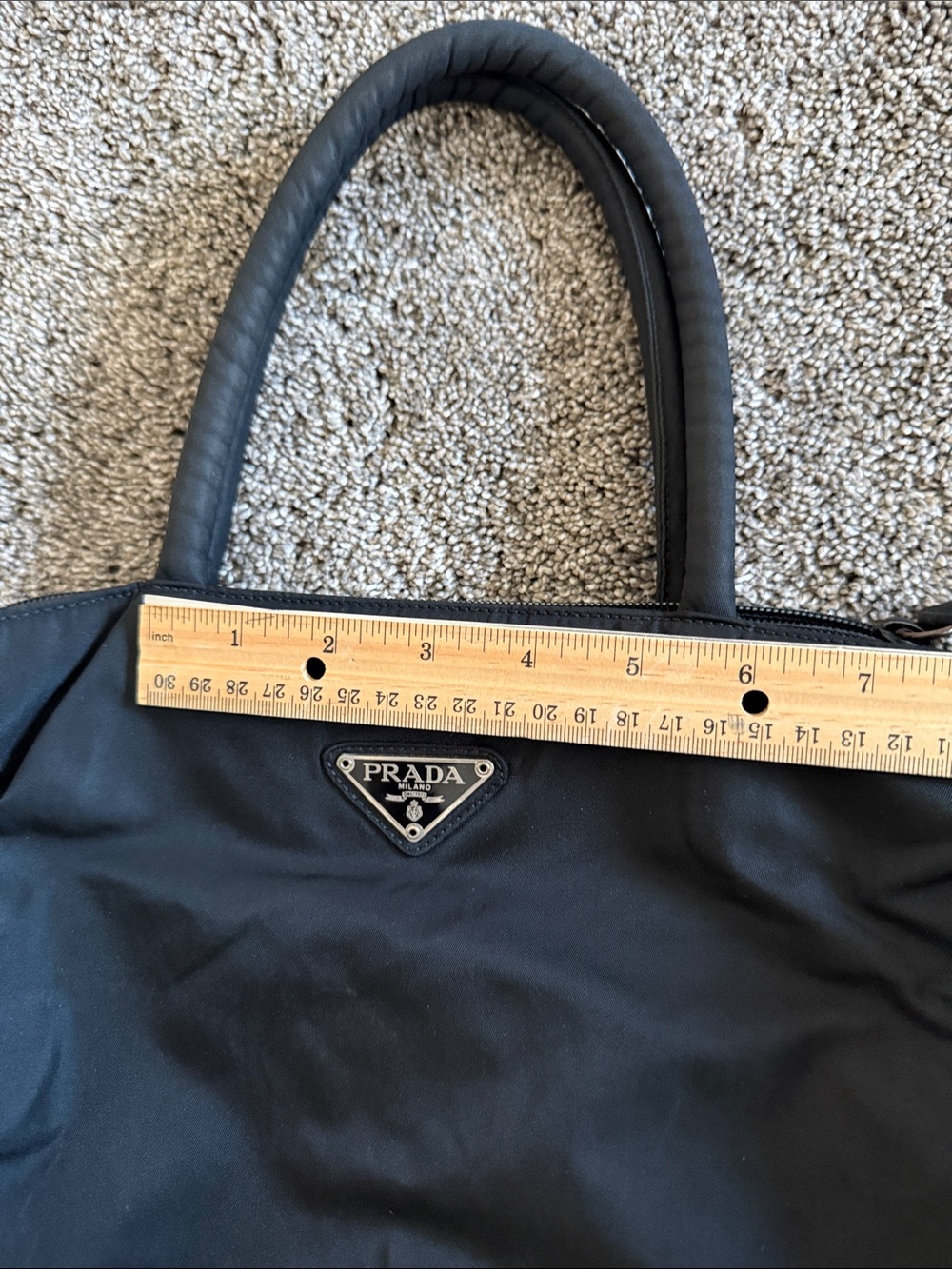 Prada Black Nylon Tote with Triangle Logo - Picture 12 of 13